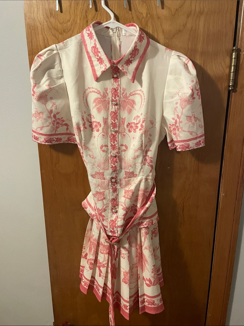 POISE AND PETALS PLEATED FLORAL MINI DRESS